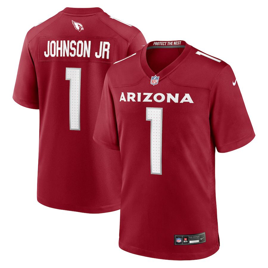 Men Arizona Cardinals 1 Paris Johnson Jr. Nike Cardinal 2023 NFL Draft First Round Pick Game Jersey